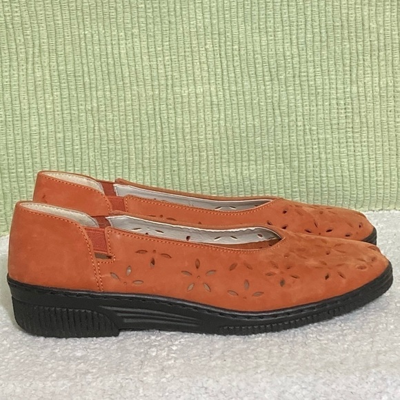 Jenny By Ara Womens Air Cushion Suede Burnt Orange Low Comfort Shoes Sz 7 - Picture 1 of 11